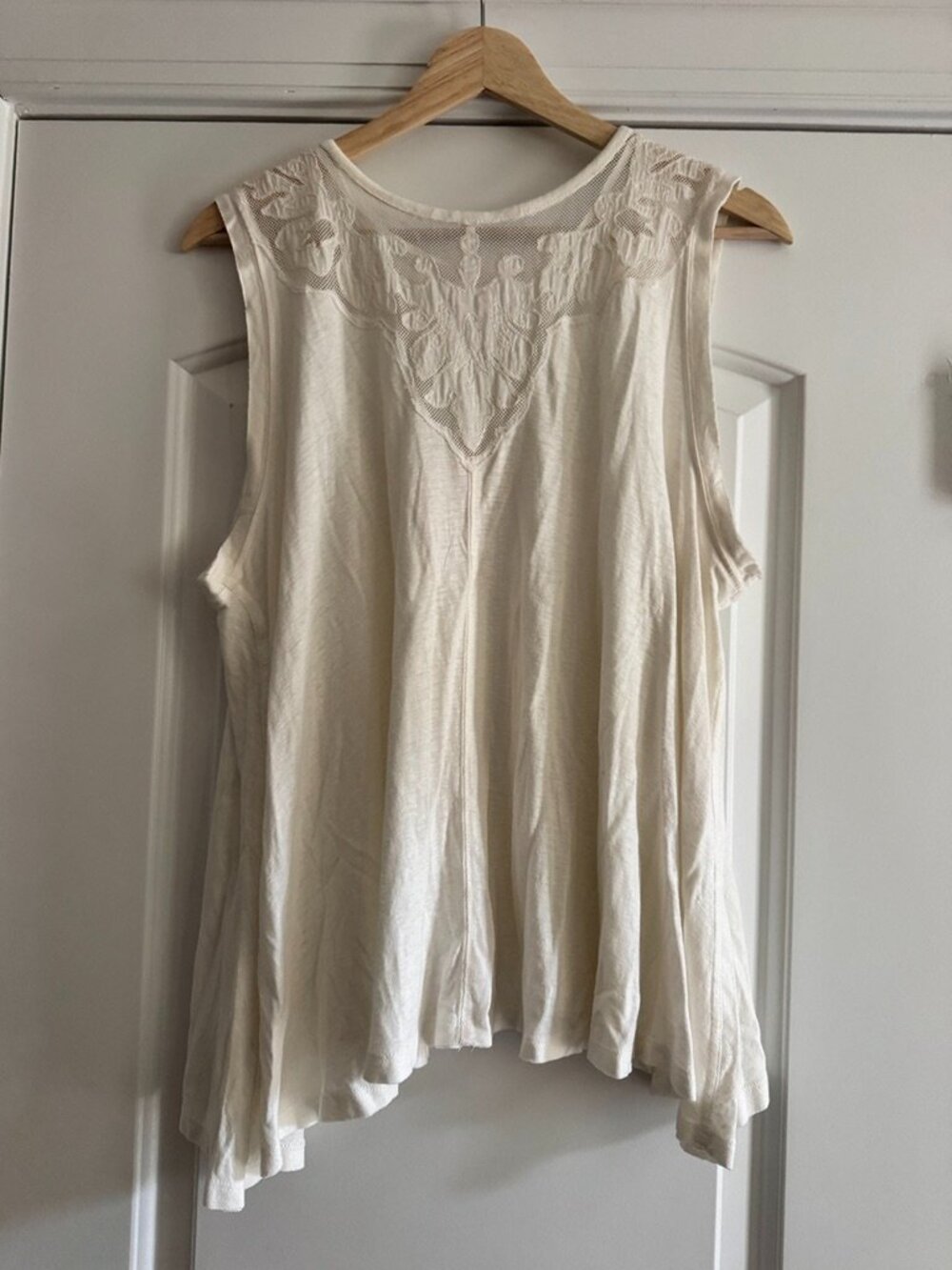 Free People Cream Embroidered Sleeveless Tank - Picture 7 of 7
